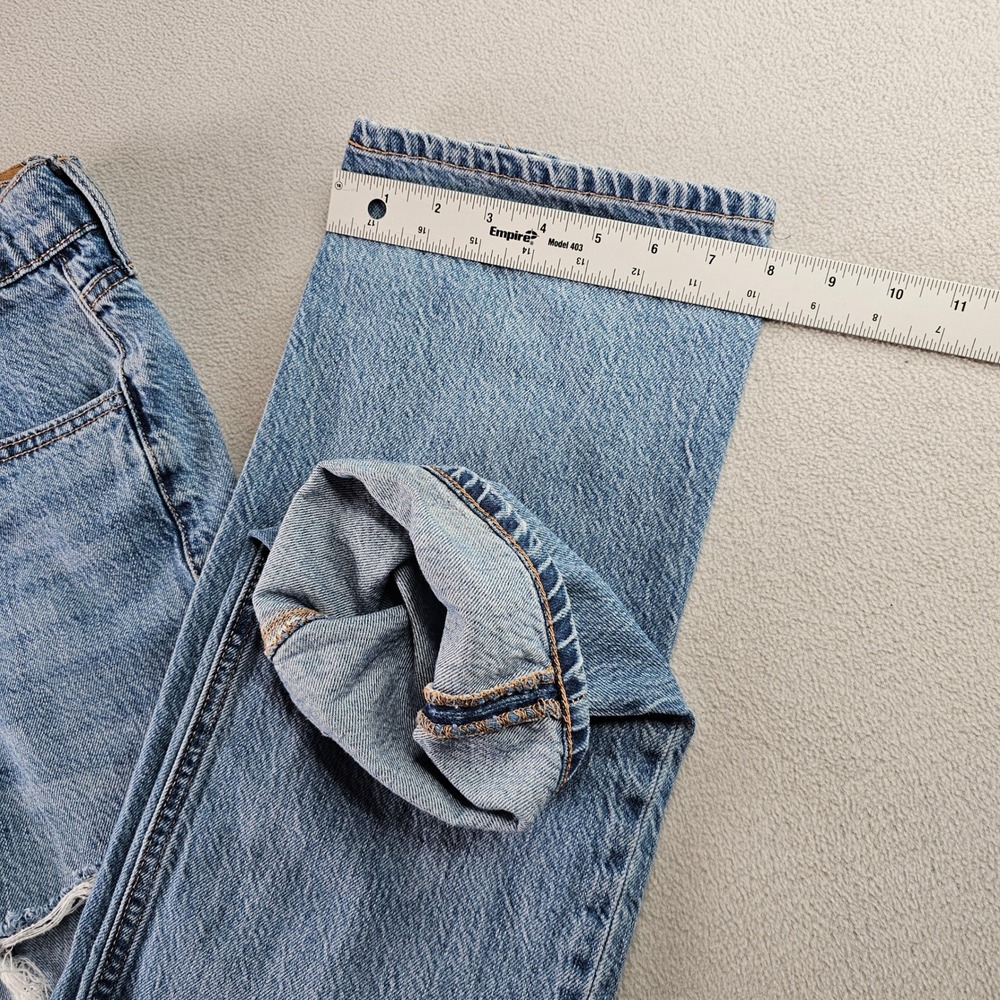 Aeropostale 90's Baggy Distressed Denim‎ Jeans Women 28W Blue Straight Leg - Picture 3 of 13